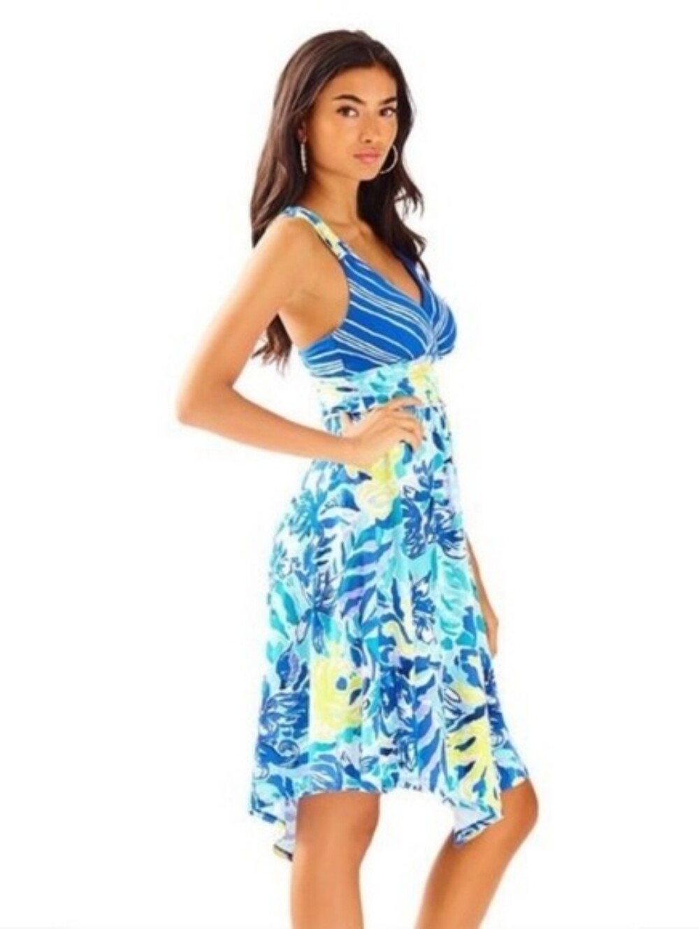 Lilly Pulitzer Hadley Dress In Indigo Ylang Ylang Love Size L NWT - Picture 2 of 14